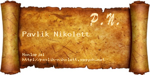 Pavlik Nikolett névjegykártya