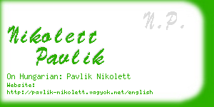 nikolett pavlik business card